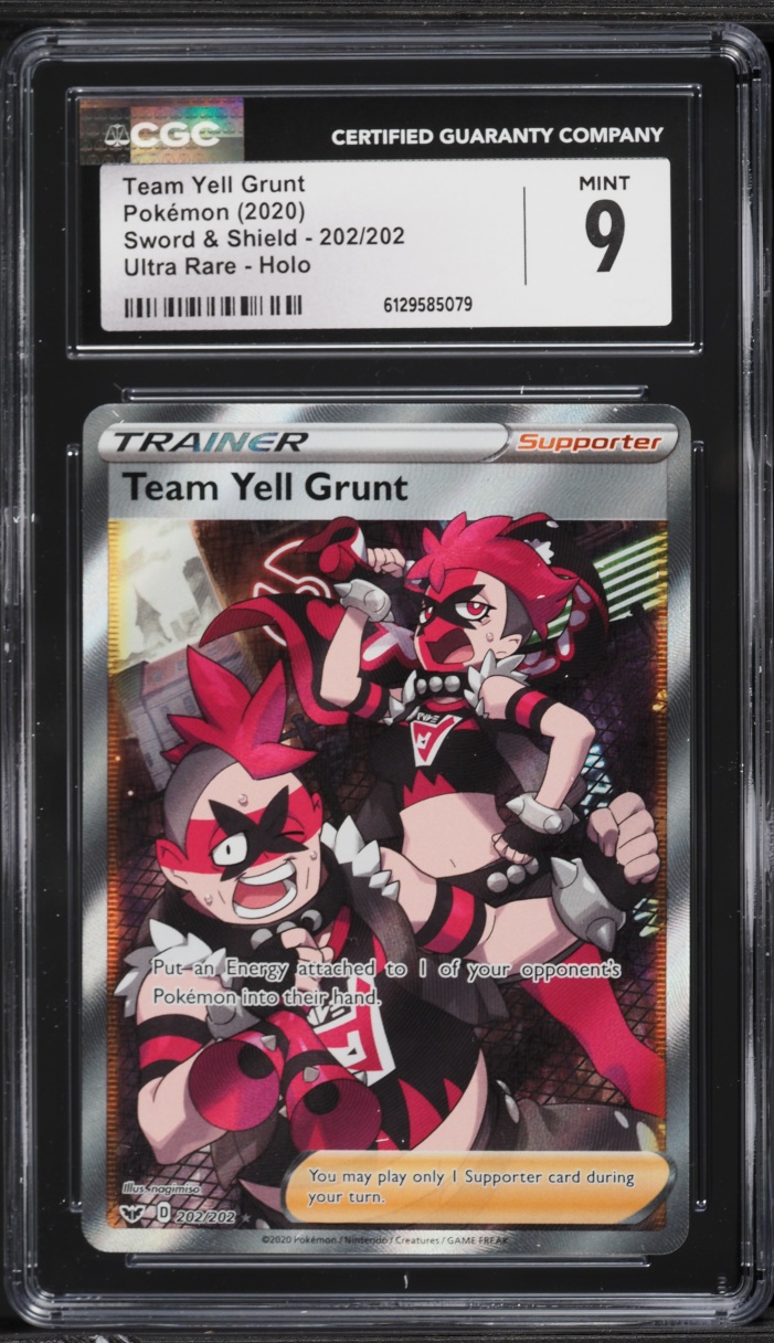 2020 Pokemon Sword & Shield Full Art Team Yell Grunt #202 CGC 9 MINT