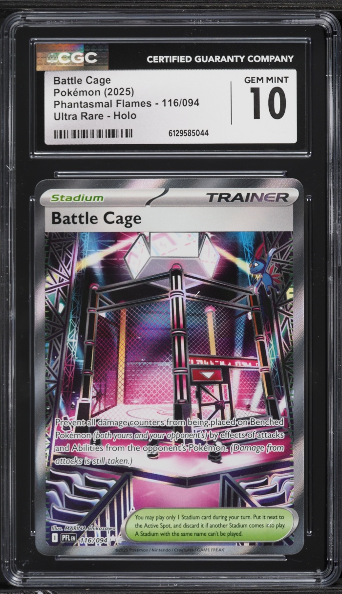 2025 Pokemon Mega Phantasmal Flames Full Art Battle Cage #116 CGC 10 GEM MINT