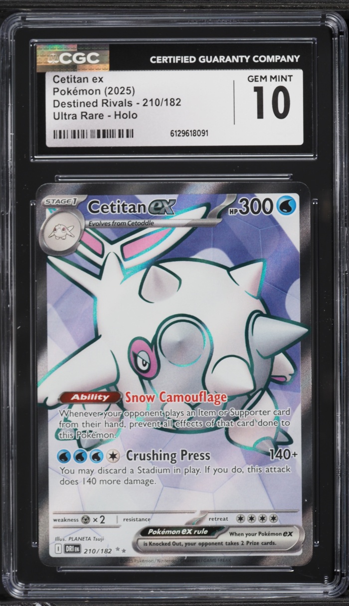 2025 Pokemon Scarlet & Violet Destined Rivals Full Art Cetitan ex #210 CGC 10 GEM MINT