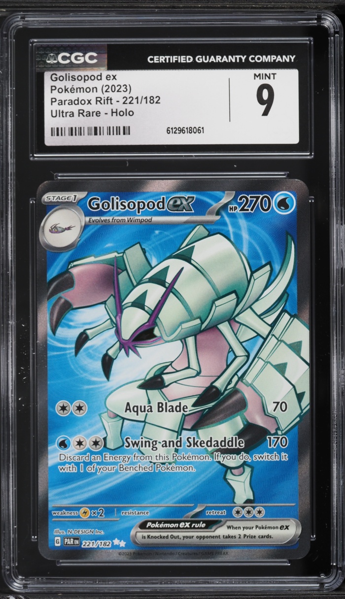2023 Pokemon Sword & Shield Paradox Rift Full Art Golisopod ex #221 CGC 9 MINT