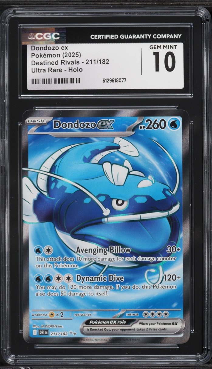 2025 Pokemon Scarlet & Violet Destined Rivals Full Art Dondozo ex #211 CGC 10 GEM MINT
