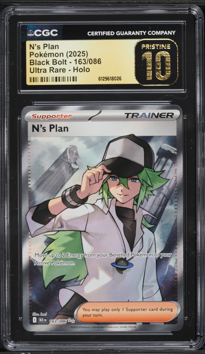 2025 Pokemon Scarlet & Violet Black Bolt Full Art N's Plan #163 CGC 10 PRISTINE