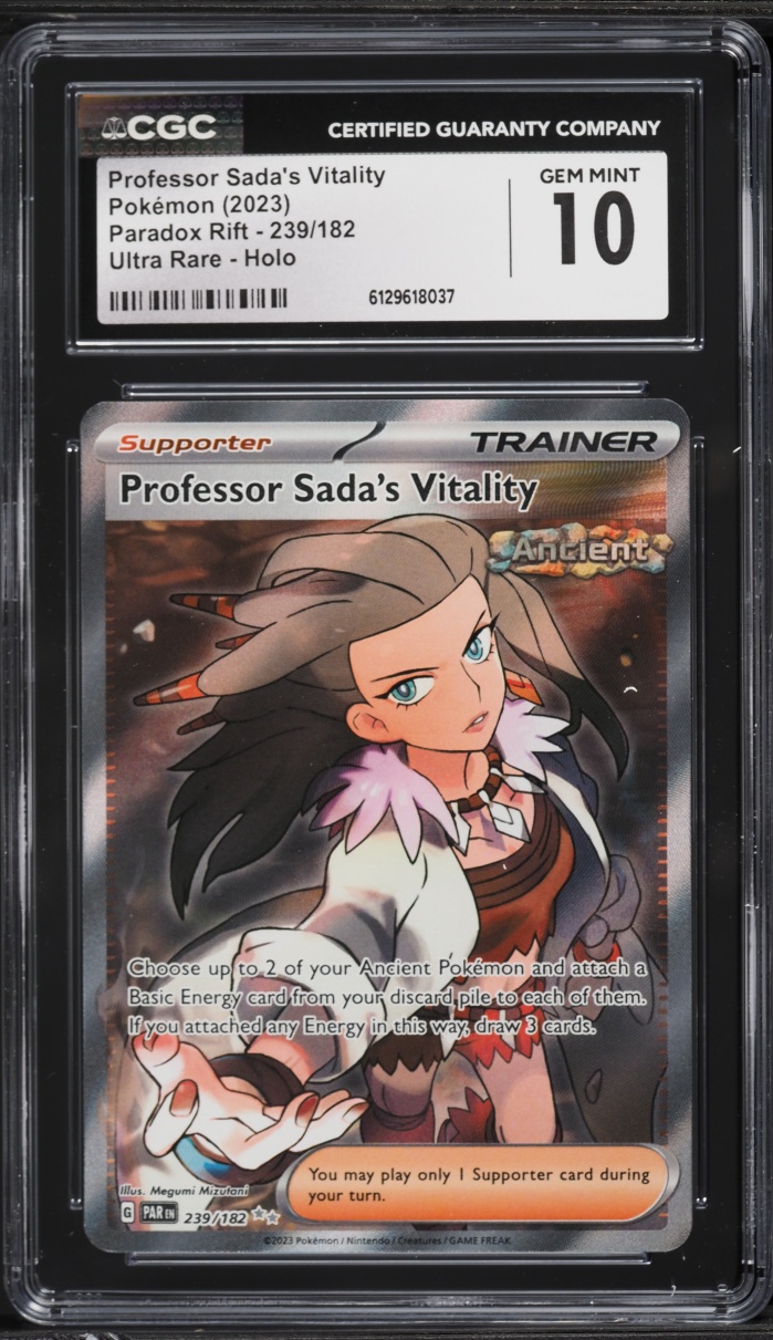2023 Pokemon SV Paradox Rift Full Art Professor Sada's Vitality #239 CGC 10 GEM MINT