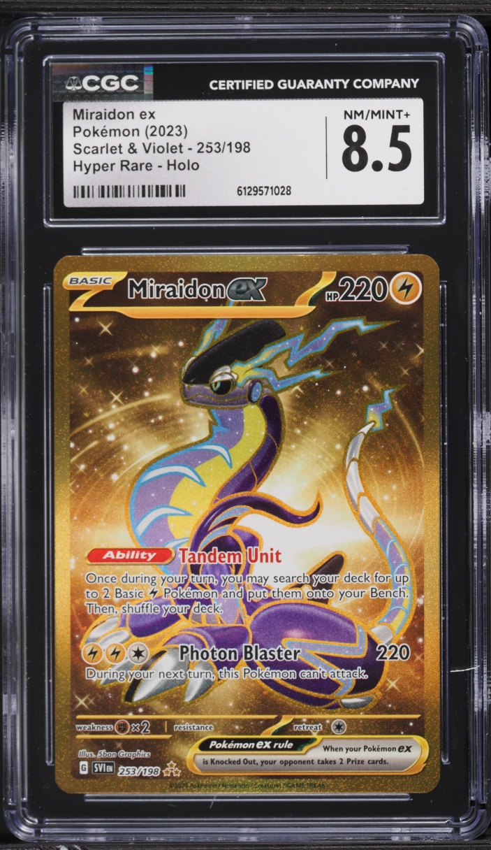 2023 Pokemon Scarlet & Violet Gold Rare Miraidon ex #253 CGC 8.5 NM-MT+