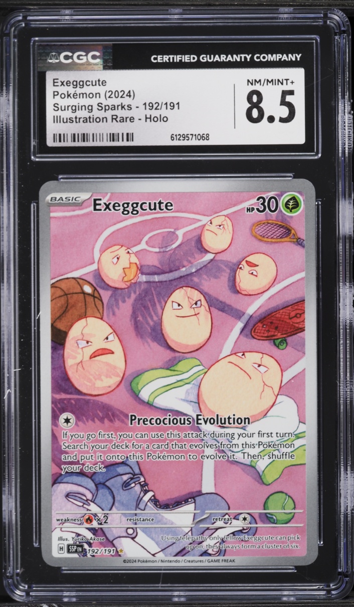 2024 Pokemon Scarlet & Violet Surging Sparks IR Exeggcute #192 CGC 8.5 NM-MT+