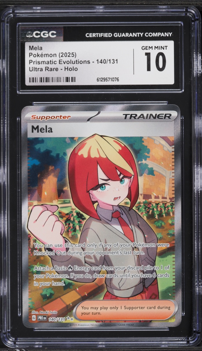2025 Pokemon Scarlet & Violet Prismatic Evolutions Full Art Mela #140 CGC 10 GEM MINT