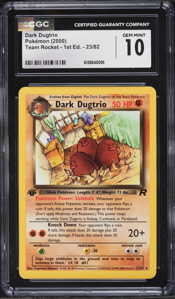 2000 Pokemon Team Rocket 1st Edition Dark Dugtrio #23 CGC 10 GEM MINT
