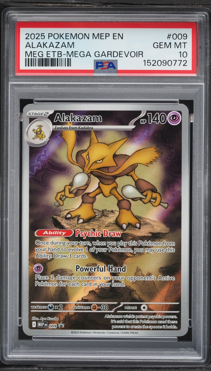 2025 Pokemon Mega Evolution Promo ETB Mega Gardevoir Full Art Alakazam #9 PSA 10 GEM MINT