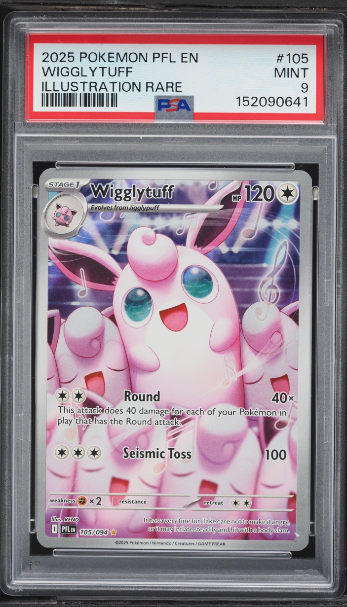 2025 Pokemon Mega Evolution Phantasmal Flames IR Wigglytuff #105 PSA 9 MINT