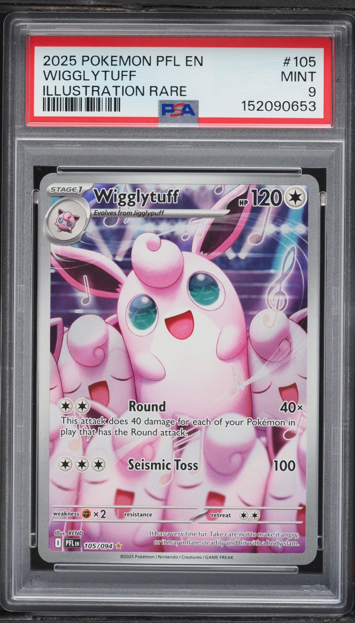 2025 Pokemon Mega Evolution Phantasmal Flames IR Wigglytuff #105 PSA 9 MINT