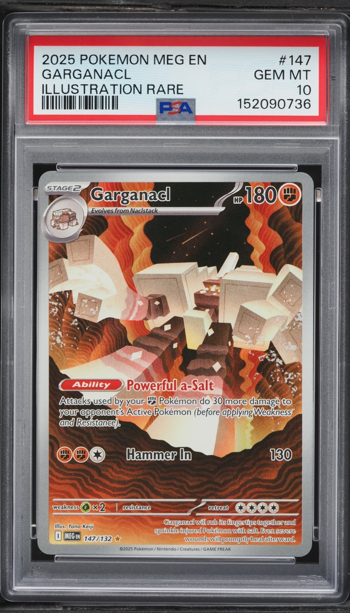 2025 Pokemon Mega Evolution IR Garganacl #147 PSA 10 GEM MINT
