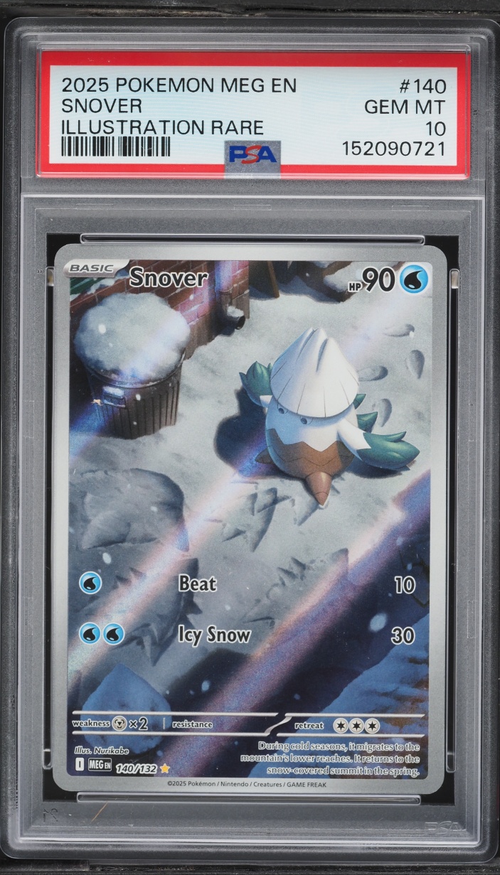 2025 Pokemon Mega Evolution IR Snover #140 PSA 10 GEM MINT