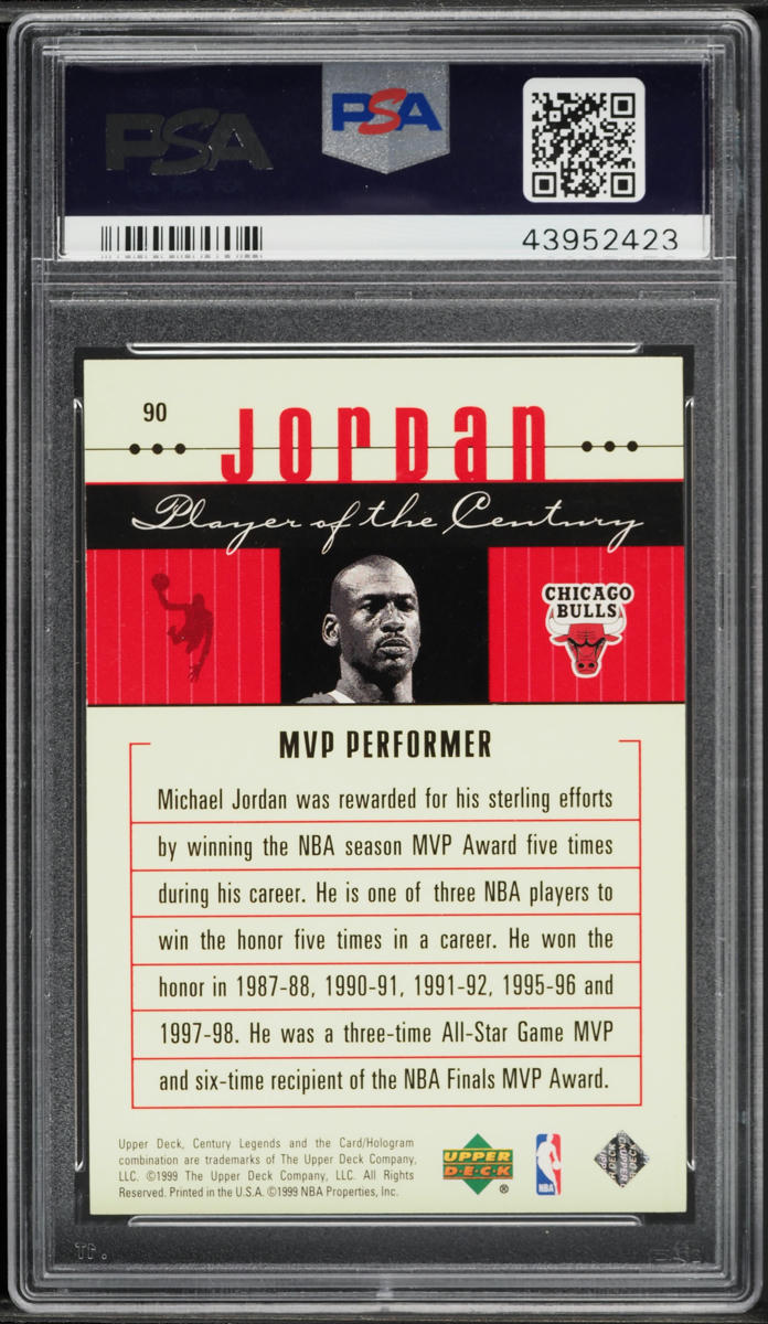 1999 Upper Deck Century Legends Michael Jordan #90 PSA 10 GEM MINT