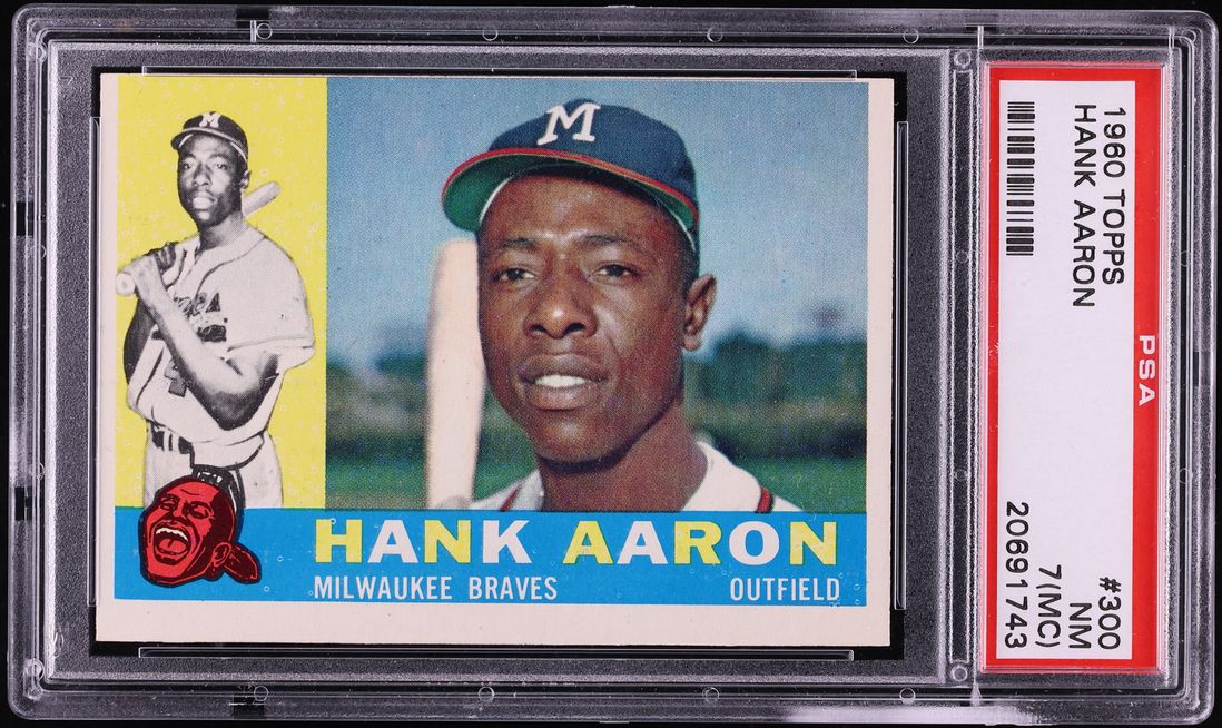 1960 Topps Hank Aaron #300 PSA 7(mc) NRMT