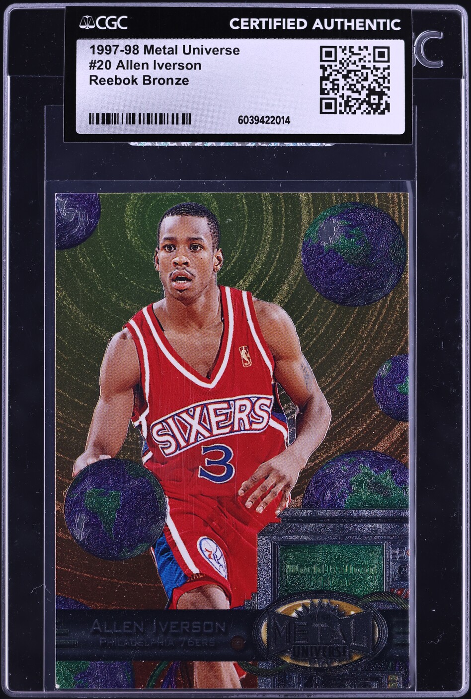 1997 Metal Universe Reebok Bronze Allen Iverson #20 CGC AUTH - Main Image