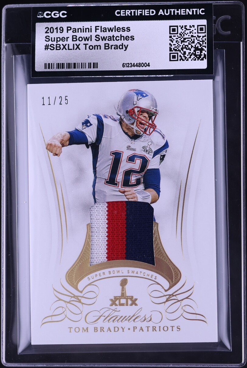 2019 Panini Flawless Super Bowl Swatches Tom Brady PATCH /25 #SBXLIX CGC AUTH - Photo 1