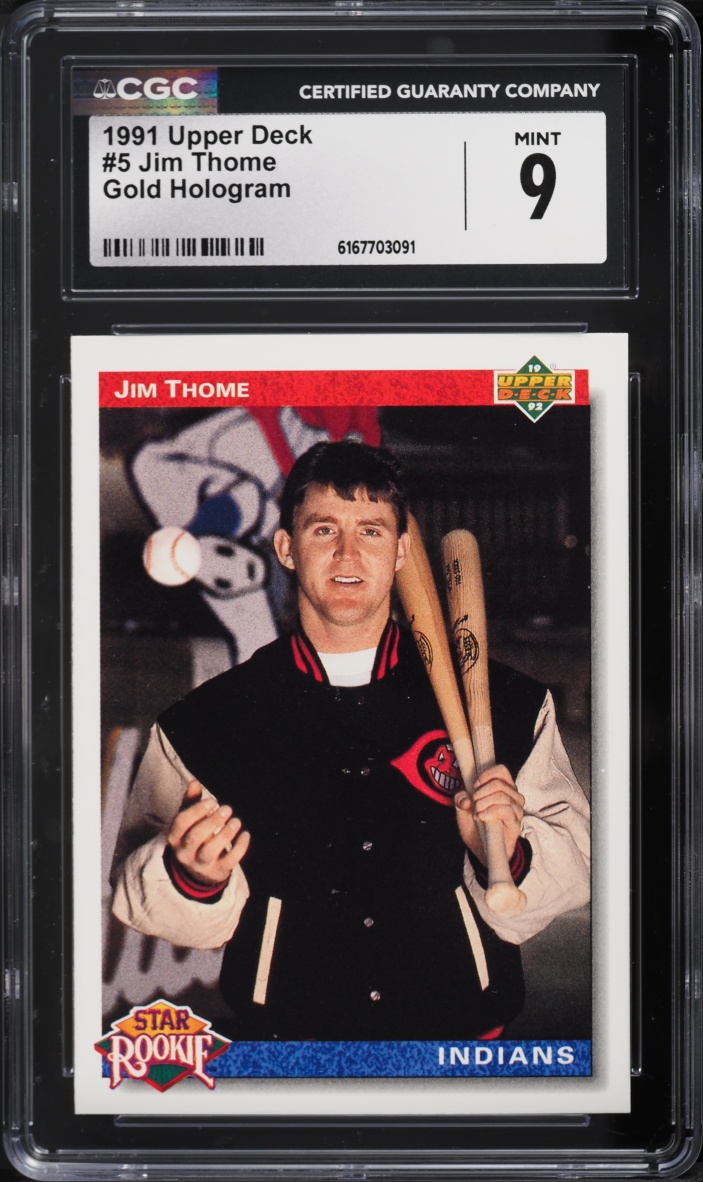 1991 Upper Deck Gold Hologram Jim Thome ROOKIE #5 CGC 9 MINT