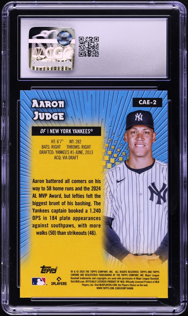 2025 Topps Chrome All-Etch Aaron Judge #CAE-2 CGC 10 GEM MINT