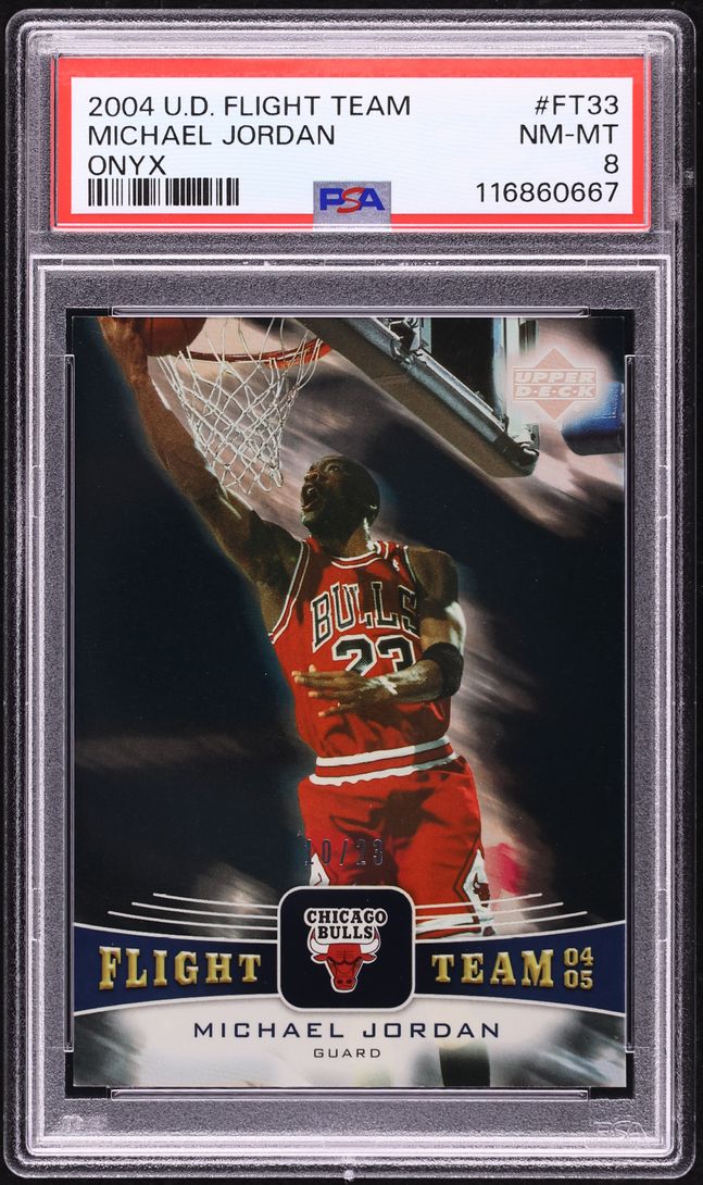 2004 Upper Deck Flight Team Onyx Michael Jordan /23 #FT33 PSA 8 NM-MT - Photo 1