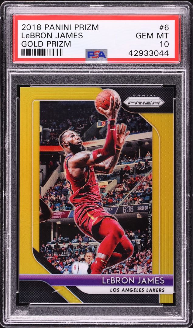 2018 Panini Prizm Gold LeBron James 1/10 #6 PSA 10 GEM MINT - Photo 1