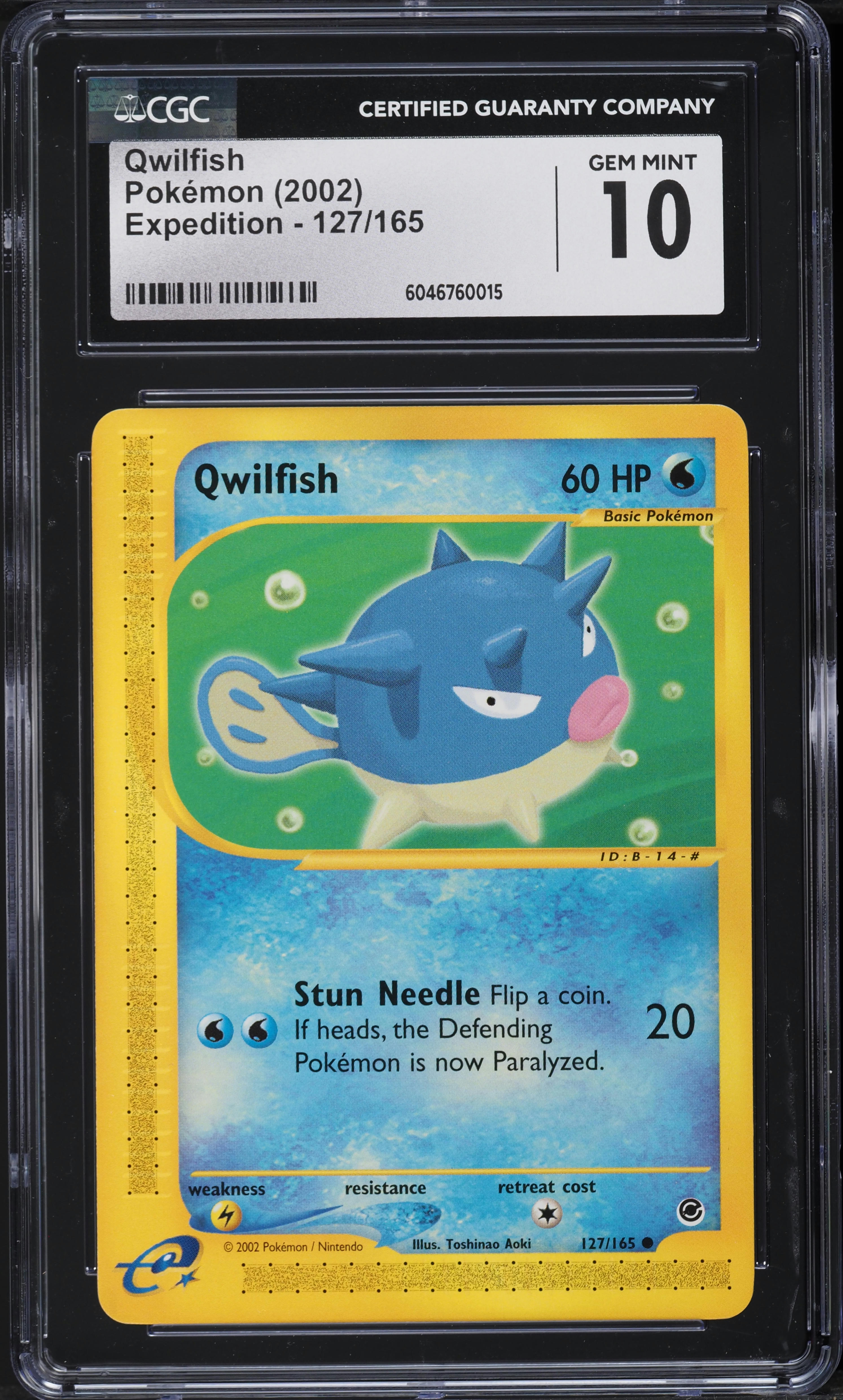 2002 Pokemon Expedition Qwilfish #127 CGC 10 GEM MINT