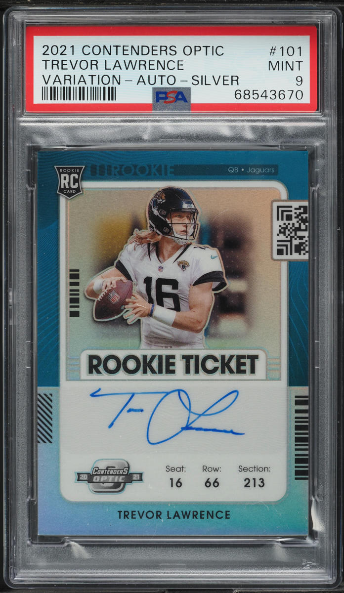 2021 Panini Contenders Optic Variation Silver Trevor Lawrence ROOKIE AUTO #101 PSA 9 MINT
