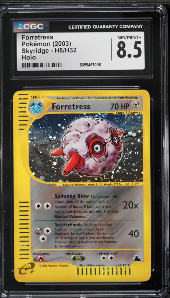 2003 Pokemon Skyridge Holo Forretress #H8 CGC 8.5 NM-MT+