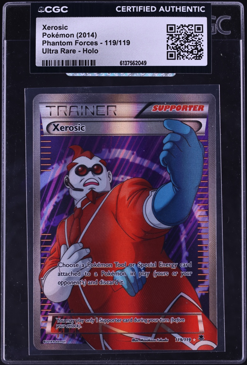 2014 Pokemon XY Phantom Forces Full Art Xerosic #119 CGC AUTH
