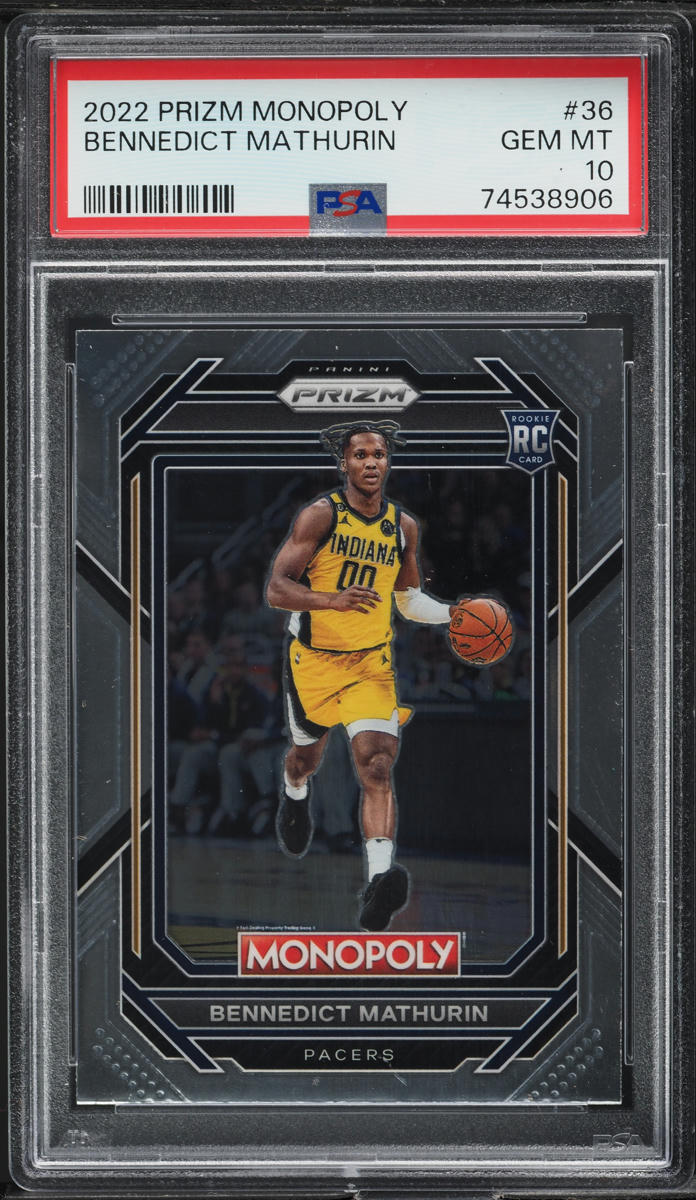 2022 Panini Prizm Monopoly Bennedict Mathurin ROOKIE #36 PSA 10 GEM MINT