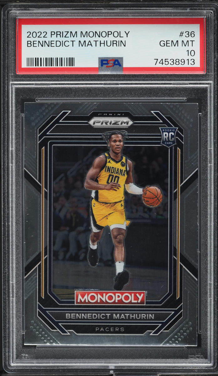 2022 Panini Prizm Monopoly Bennedict Mathurin ROOKIE #36 PSA 10 GEM MINT