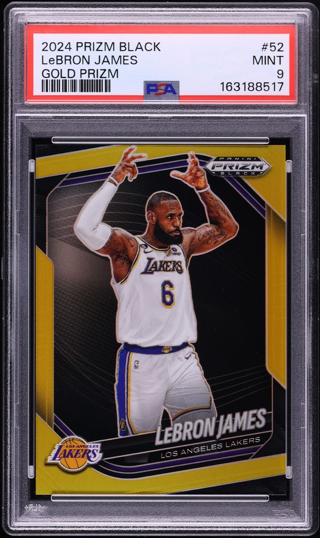 2024 Panini Prizm Black Gold LeBron James 10/10 #52 PSA 9 MINT