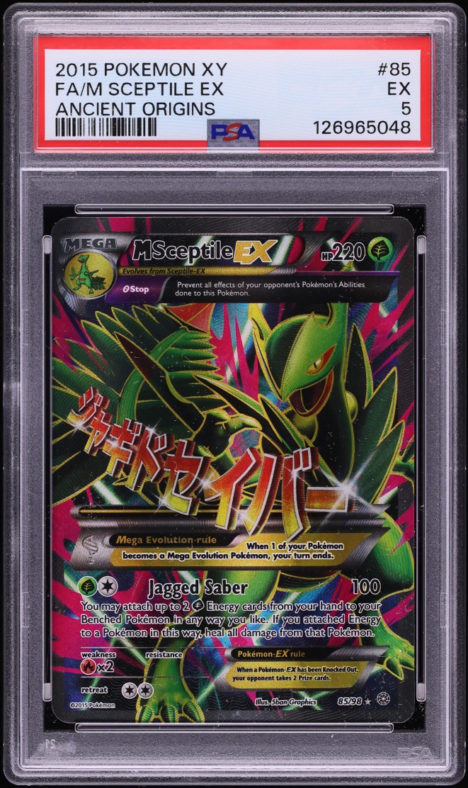 2015 Pokemon XY Ancient Origins Gold Rare M Sceptile EX #85 PSA 5 EX