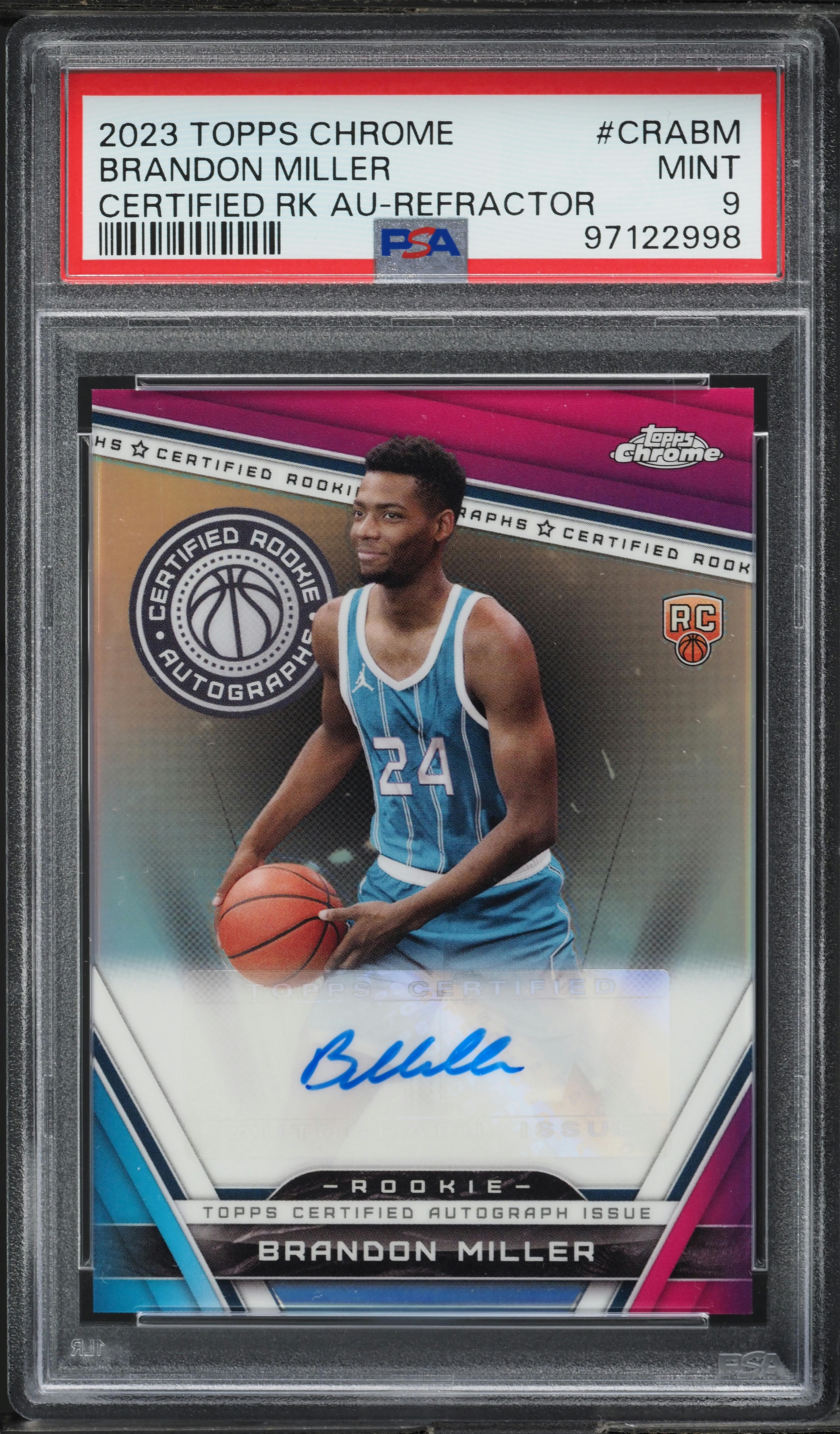 2023 Topps Chrome Certified Refractor Brandon Miller ROOKIE