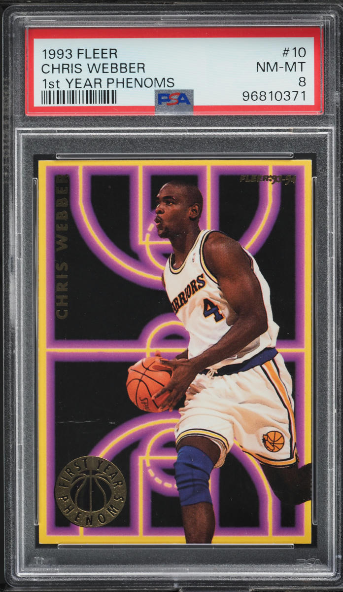 1993 Fleer 1st Year Phenoms Chris Webber ROOKIE #10 PSA 8 NM-MT