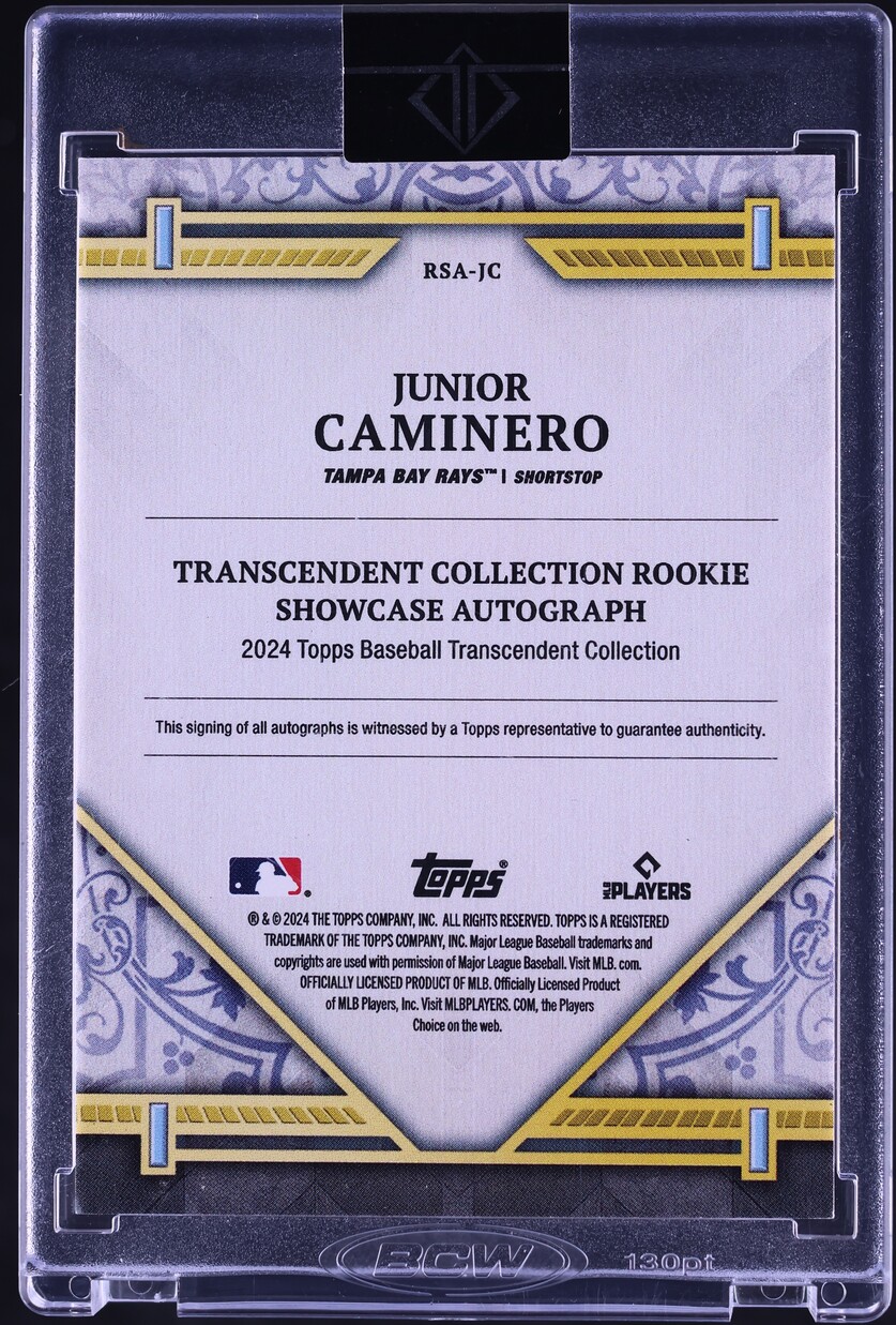 2024 Topps Transcendent Collection Showcase Junior Caminero RC AUTO /25 #RSA-JC