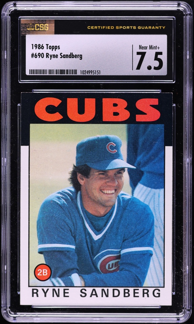 1986 Topps Ryne Sandberg #690 CSG 7.5 NRMT+