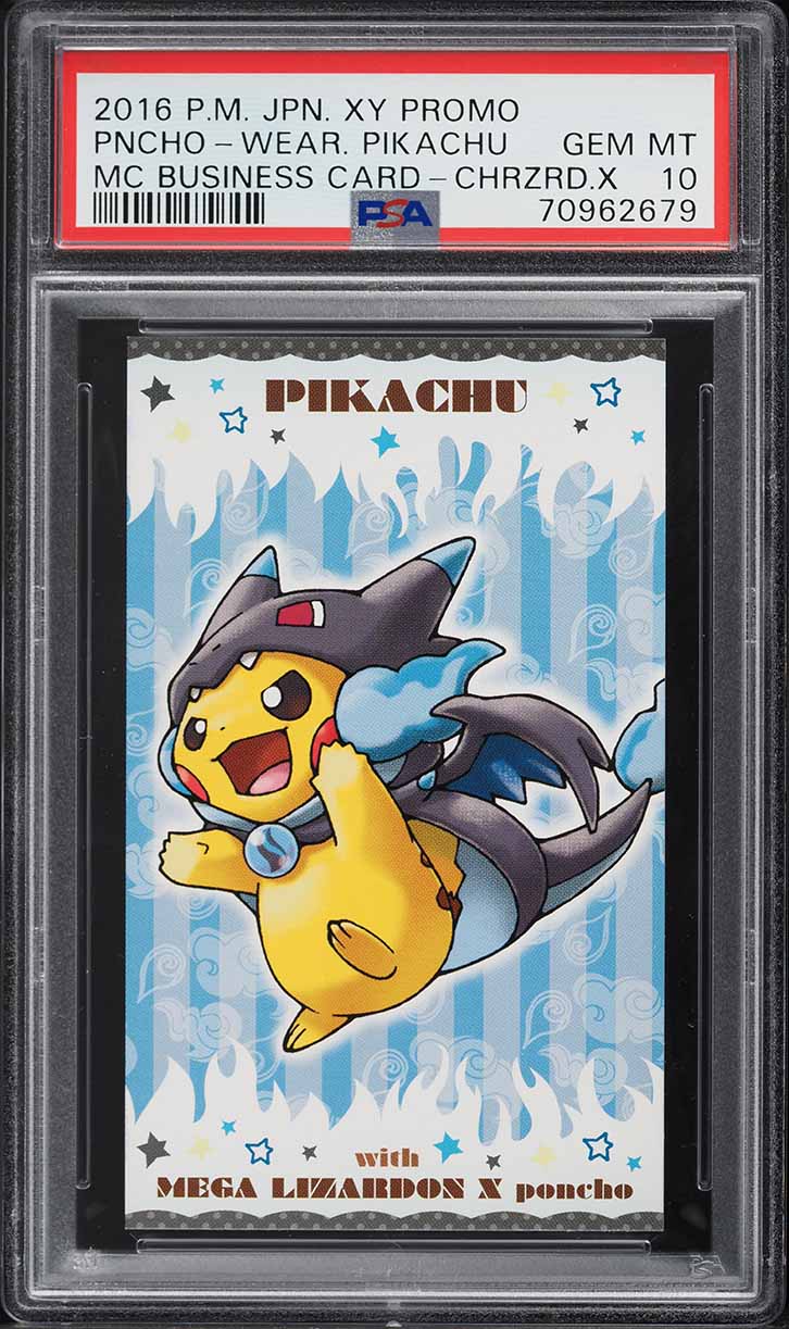 2016 Pokemon Japanese XY Promo MC Business Card Charizard Poncho Pikachu PSA 10 GEM MINT