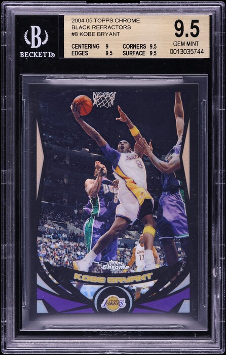 1996 Topps Chrome Refractor Kobe Bryant ROOKIE #138 PSA 9 MINT on