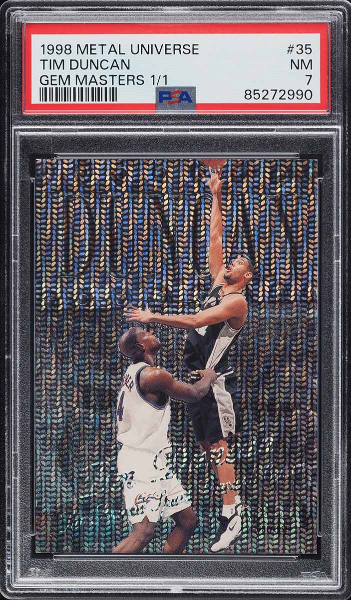 1998 Metal Universe Gem Masters Tim Duncan 1/1 #35 PSA 7 NRMT on