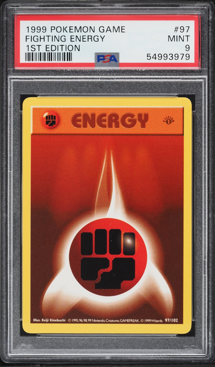 1999 Pokemon Base Set Shadowless 1st Edition Fighting Energy #97 PSA 9 MINT