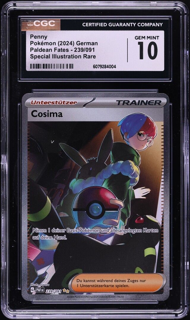 2024 Pokemon Scarlet & Violet Paldean Fates SIR Penny #239 CGC 10 GEM MINT