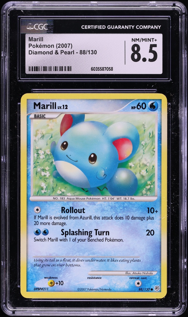2007 Pokemon Diamond & Pearl Marill #88 CGC 8.5 NM-MT+