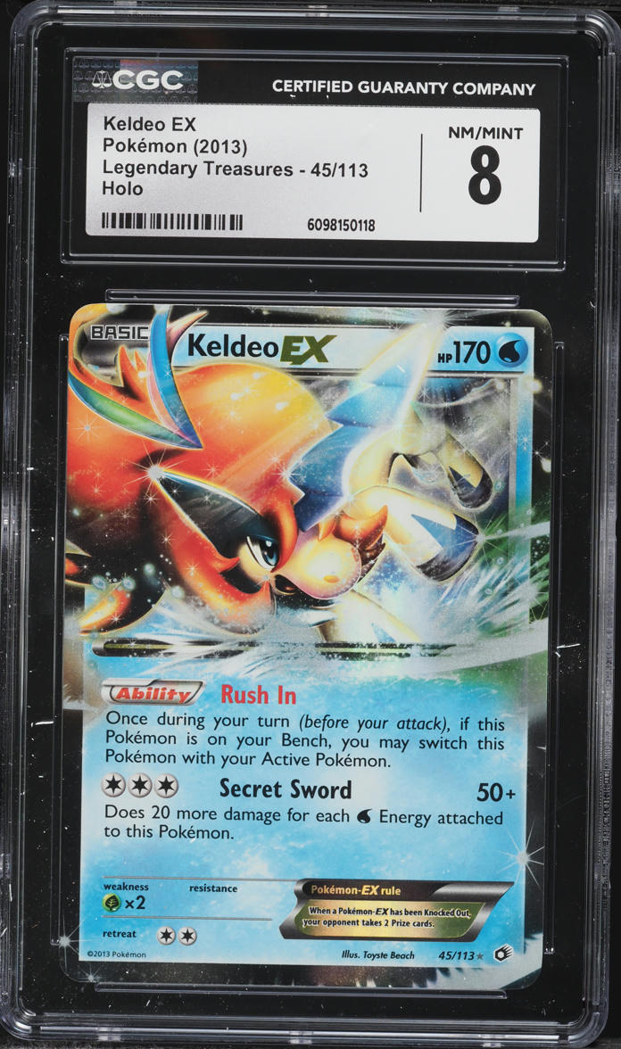 2013 Pokemon Black & White Legendary Treasures Holo Keldeo EX #45 CGC 8 NM-MT
