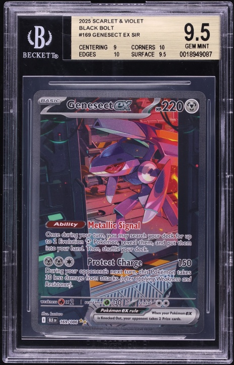 2025 Pokemon Scarlet & Violet Black Bolt SIR Genesect Ex #169 BGS 9.5 GEM MINT