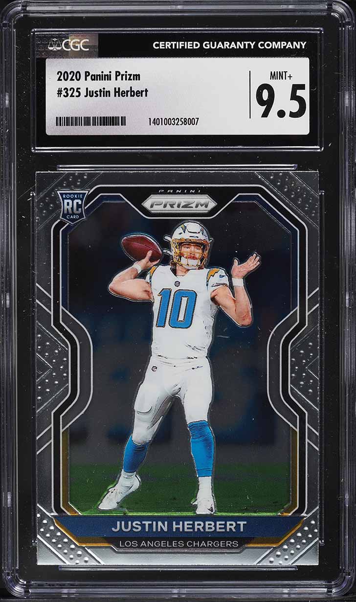2020 Panini Prizm Justin Herbert ROOKIE #325 CGC 9.5 MINT+