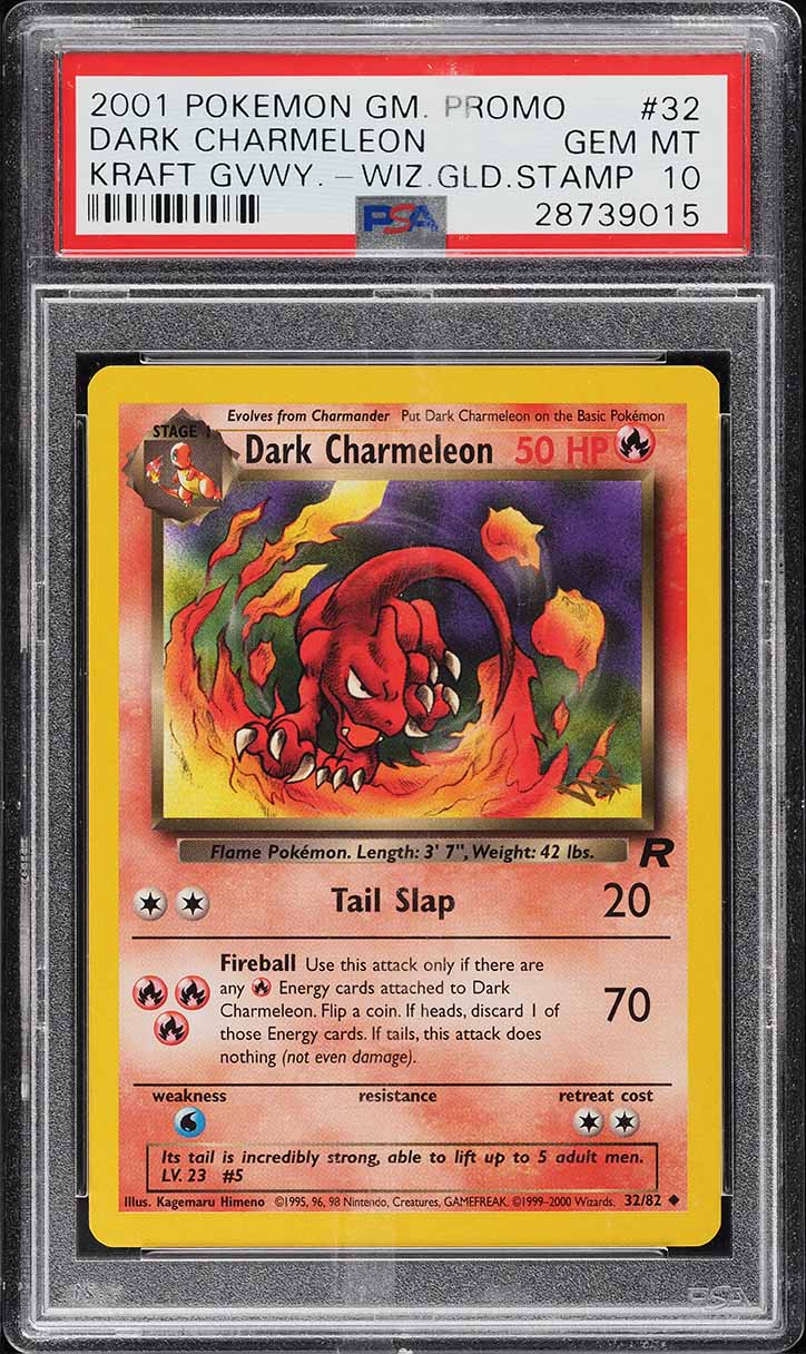 2001 Pokemon Promo Kraft Wizard Gold Stamp Dark Charmeleon #32 PSA 10 GEM MINT