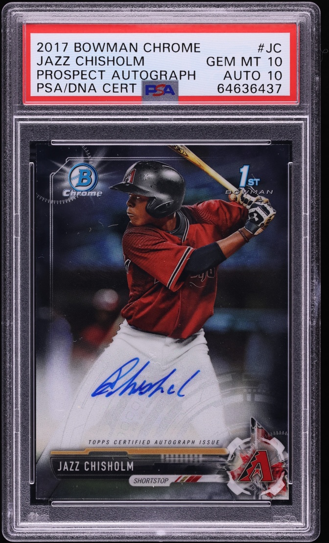 2017 Bowman Chrome Jazz Chisholm PROSPECT AUTO DNA 10 #JC PSA 10 GEM MINT