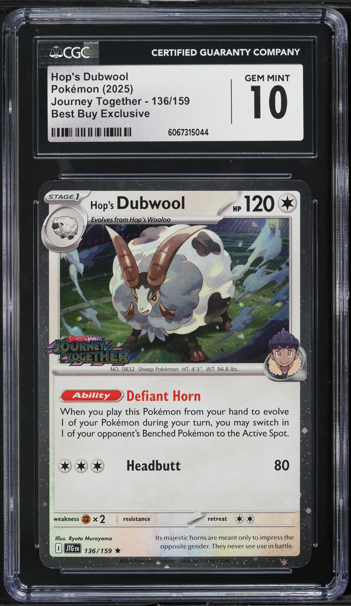 2025 Pokemon Scarlet & Violet Journey Together Best Buy Exclusive Hop's Dubwool #136 CGC 10 GEM
