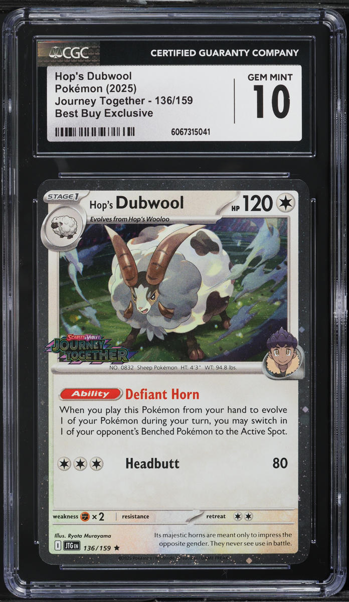 2025 Pokemon SV Journey Together Best Buy Exclusive Hop's Dubwool #136 CGC 10 GEM MINT