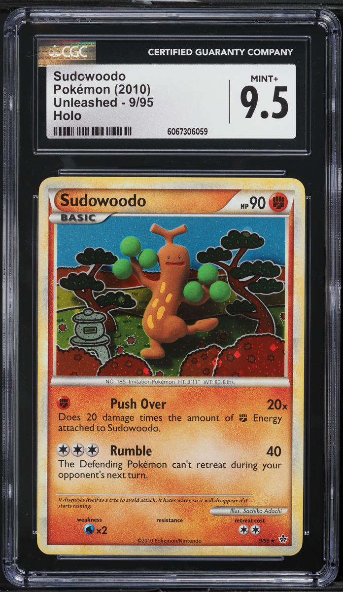 2010 Pokemon HeartGold & SoulSilver Unleashed Holo Sudowoodo #9 CGC 9.5 MINT+